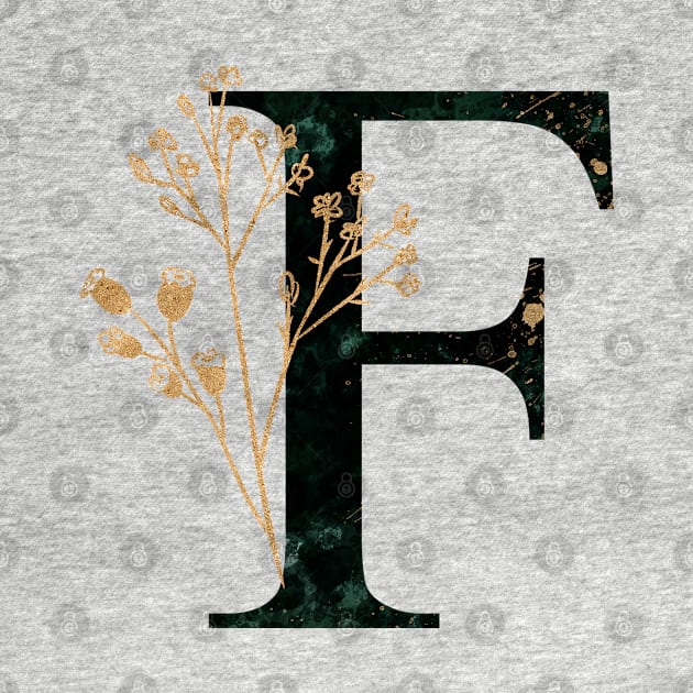 Marble Monogram F Letter F by MysticMagpie